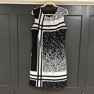 Voir Voir Asymmetrical Black and White Dress